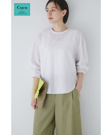 ◆＜Coco size＞カラミストライプブラウス