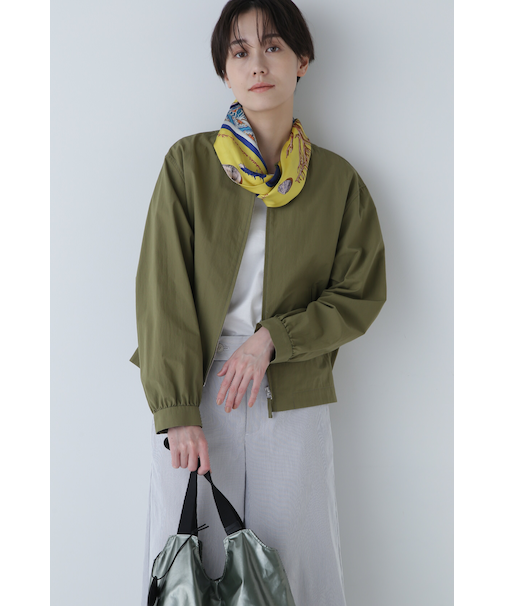 ◆ノーカラーショートブルゾン