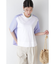 ◆ストライプ布帛コンビＴシャツ