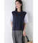 ◆ストライプ布帛コンビＴシャツ