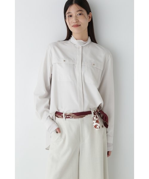 ◇ノーカラーポケットディテールブラウス｜ヒューマンウーマンの通販