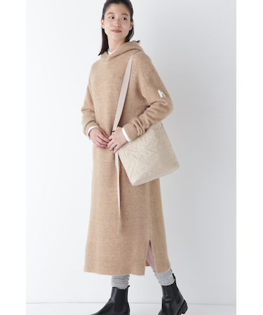 ◆モヘア混フーディーニットワンピース