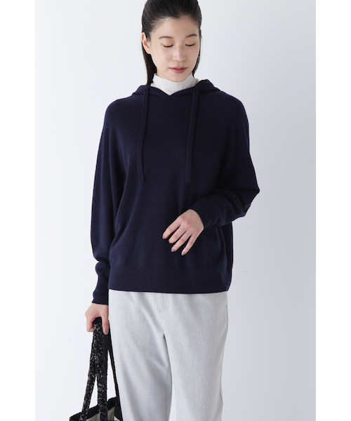 ♦︎新品♦︎cafune♦︎カシミヤブランド フーディニット♦︎ ◇ウールカシミヤフーディニット｜ヒューマンウーマンの通販