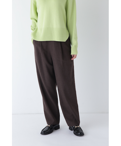 ◆ウールフラノワイドテーパードパンツ