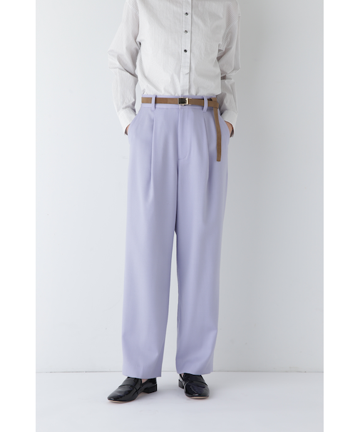 ◆ウールフラノワイドテーパードパンツ