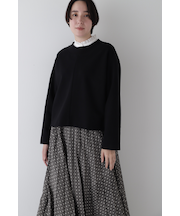 ◆ニードルパンチリブクルーネックプルオーバー