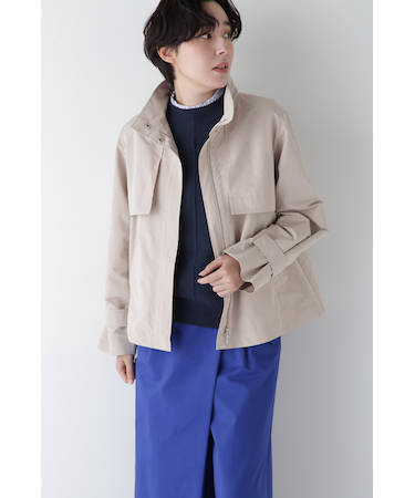 ◆弱撥水タフタトレンチディテールブルゾン