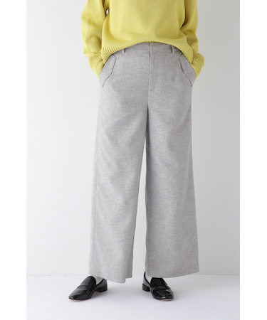 ◆リングミックスツィードセミワイドパンツ