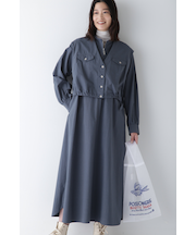 ◆コットンワッシャー2WAYジレセットワンピース
