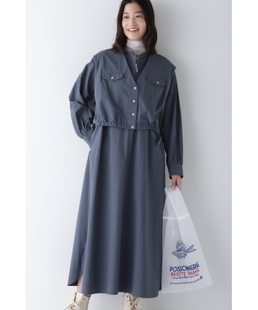 ◆コットンワッシャー2WAYジレセットワンピース