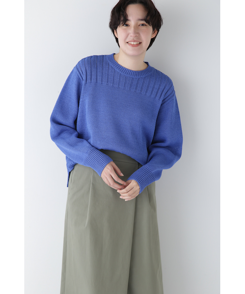 ◆ギマコットン編地コンビプルオーバー