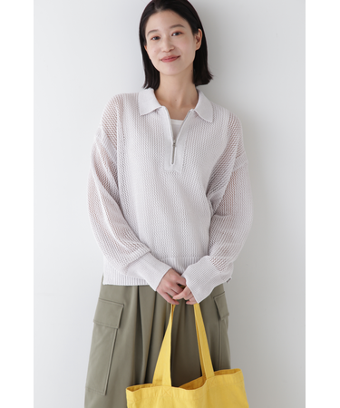 ◆テープヤーンメッシュスキッパープルオーバー