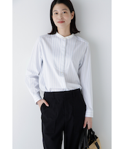 ◆コットンドビーストライプクレリックシャツ