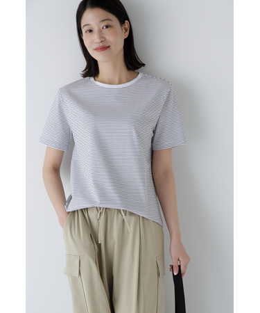 ◆半袖Ｔシャツボーダーオーガニック綿天竺