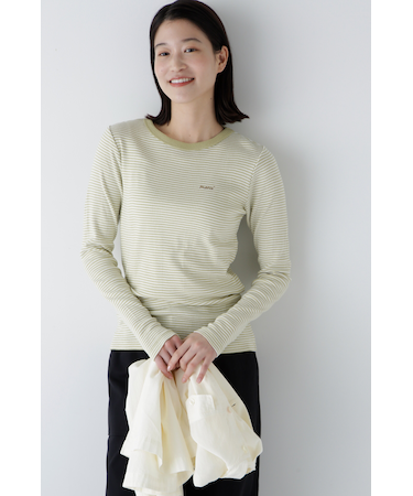 ◆パネルリブロングスリーブＴシャツ