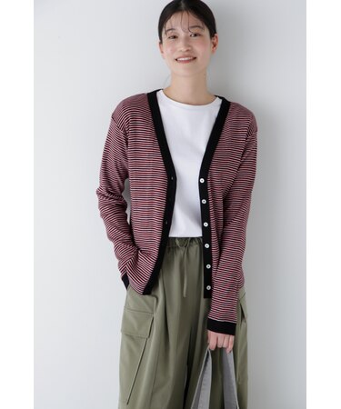 ◆パネルリブＶネックカーディガン