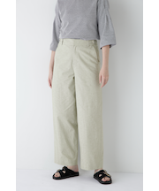 ◆綿麻シャンブレーセミワイドパンツ
