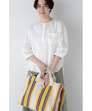 ◆コットンツイルレースドッキングブラウス