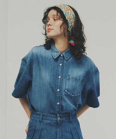 ◆クロップド半袖デニムブラ