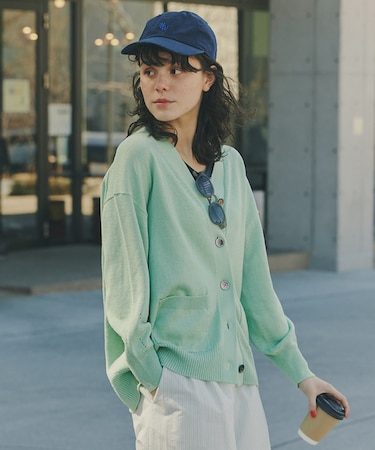 ◆ペーパーヤーンミドル丈カーディガン