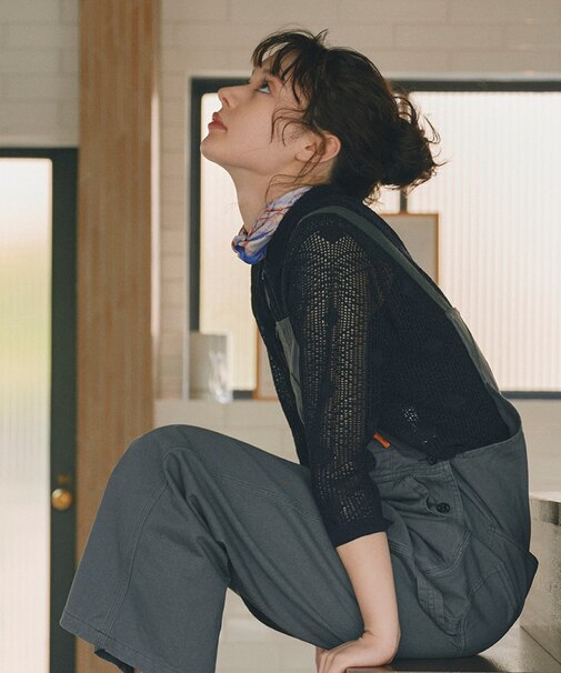 ◆ラメメッシュオープンカラーカーディガン