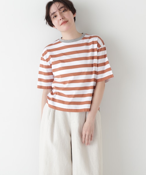 ◆シルケット天竺ボーダーカットソー