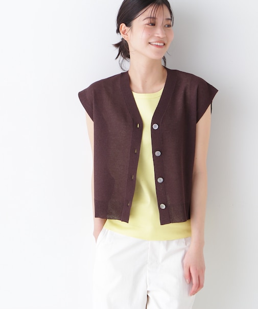 ◆綿ナイロン鹿の子ジレ