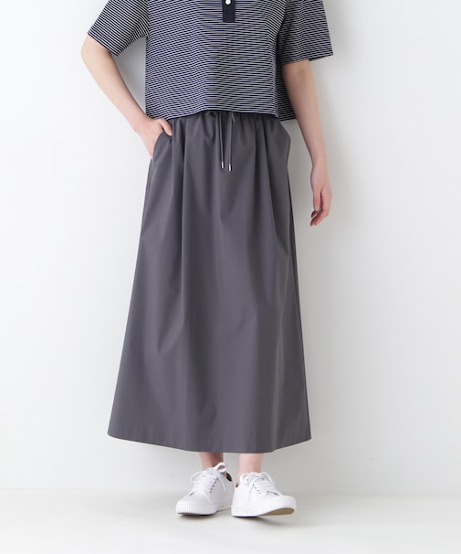 ◆コットンポリエステルウェザードローストリングタックスカート