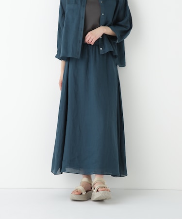 ◆ラミーサイドボックスタックギャザースカート