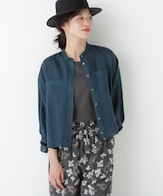 ◆ラミーバンドカラーシャツブラウス