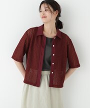 ◆クロッシェレース半袖シャツ