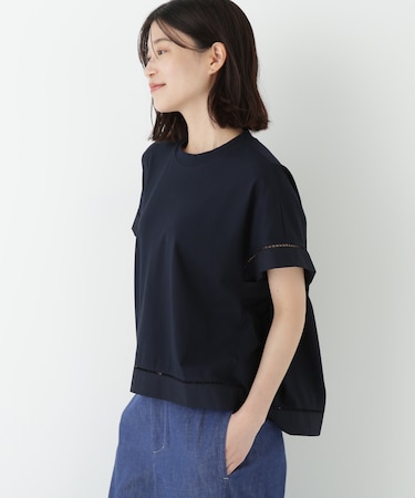 ◆布帛ドッキング半袖プルオーバー