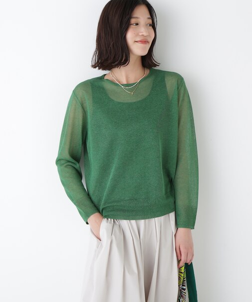 ◆ハイゲージラメクルーネックプルオーバー