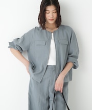 ◆クルーネックショートブルゾン