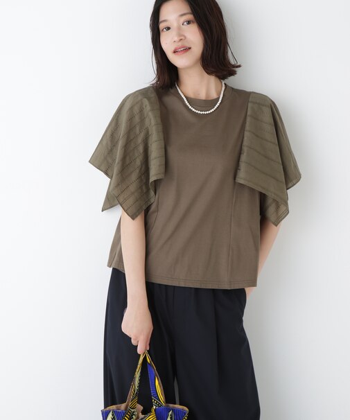 ◆コットンローンレースドッキングプルオーバー