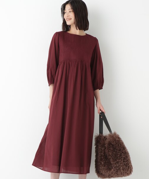 ◆インドコットンボイルキルティングドッキングワンピース