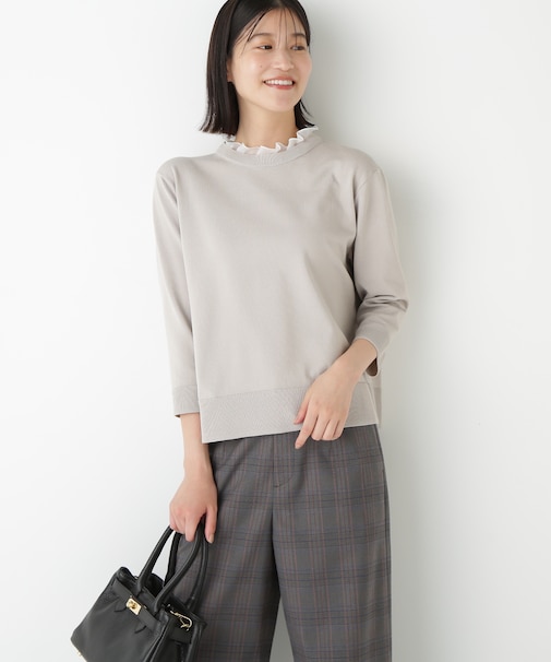 ◆綿ポリエステル取外し衿付プルオーバー