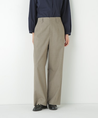 ◆強撚シャークスキンセミワイドパンツ