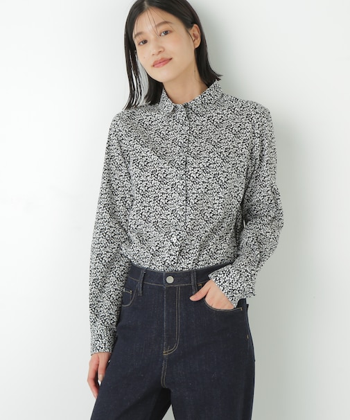 ◆リバティプリントベーシックカラーシャツ