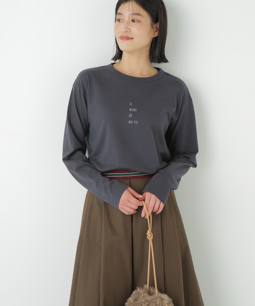 ヒューマンウーマン　コットン長袖ロゴT ◇ロゴ長袖Tシャツ｜ヒューマンウーマンの通販｜&mall（アンド