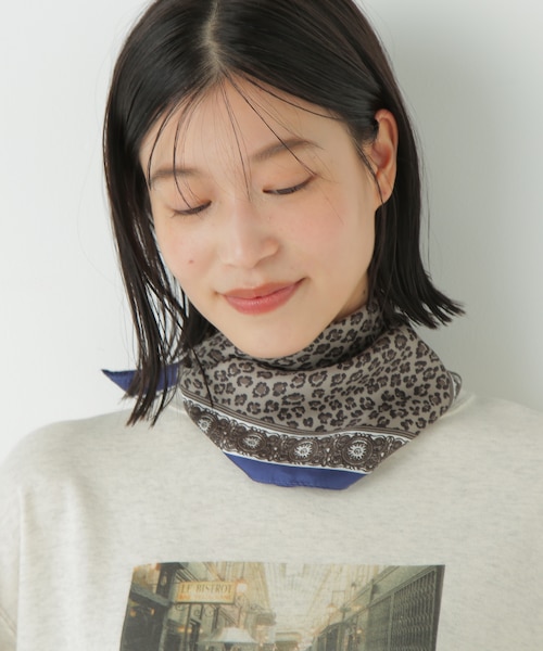 H256 美品 XL 13 レオナール ロゴ総柄 シルク混 JKT レディース ◇レオパードオリジナルシルクスカーフ｜ヒューマンウーマンの
