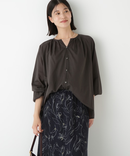 ◆ダイヤドットギャザーブラウス