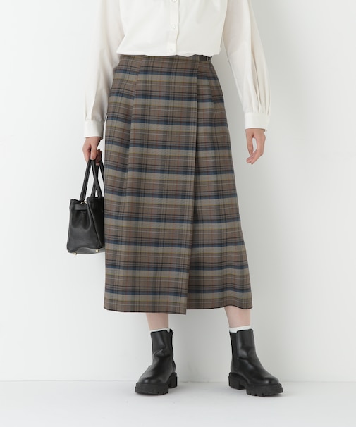 ◆先染めチェックキルト風スカート