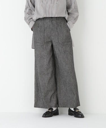◆シルクネップツイルツィードベイカーセミワイドパンツ