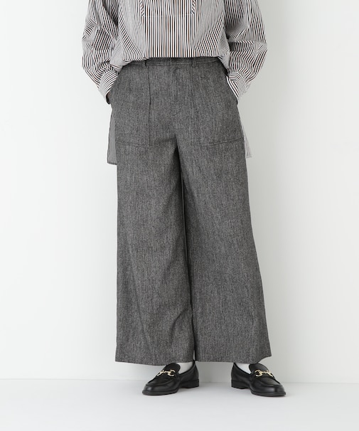 ◆シルクネップツイルツィードベイカーセミワイドパンツ