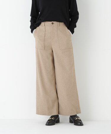 ◆シルクネップツイルツィードベイカーセミワイドパンツ