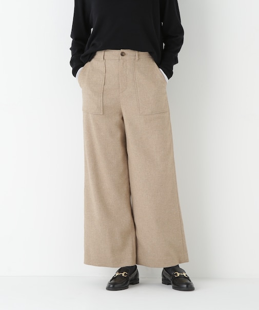 ◆シルクネップツイルツィードベイカーセミワイドパンツ