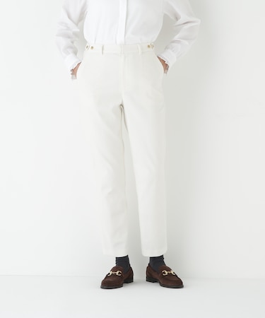 ◆ピケスエードスリムストレートパンツ