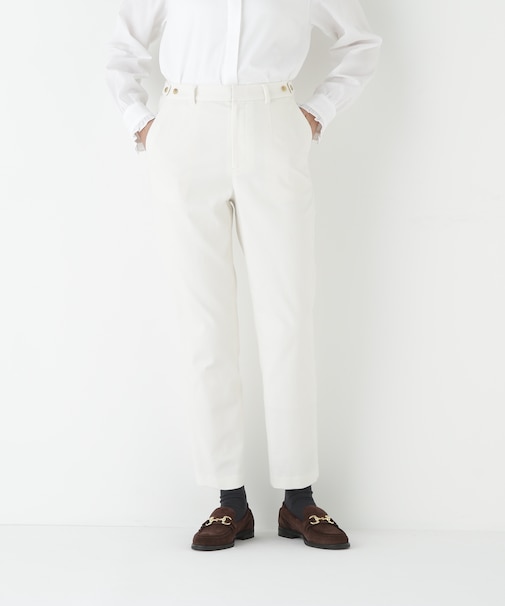 ◆ピケスエードスリムストレートパンツ