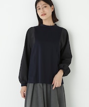 ◆ポンチ異素材ドッキングプルオーバー